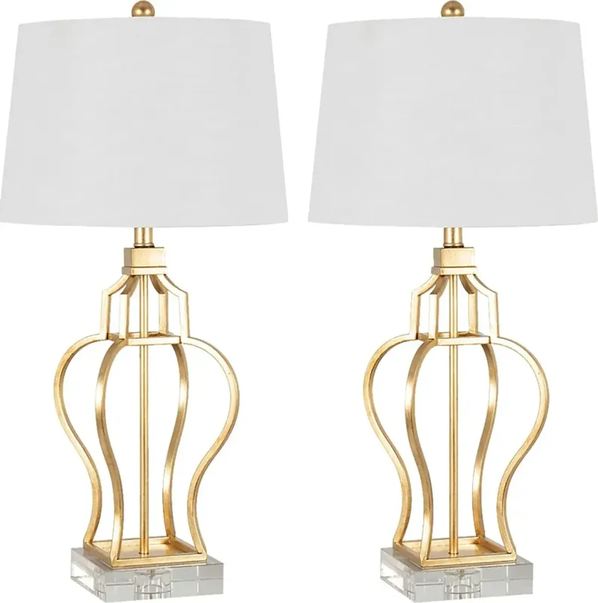 Argyle Boulevard Gold Lamp, Set of 2