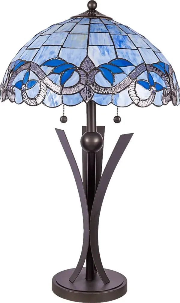 Suffok Edge Blue Tiffany Table Lamp