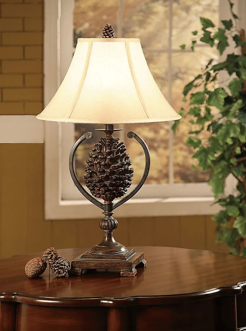 True Pine Brown Set of 2 Lamps