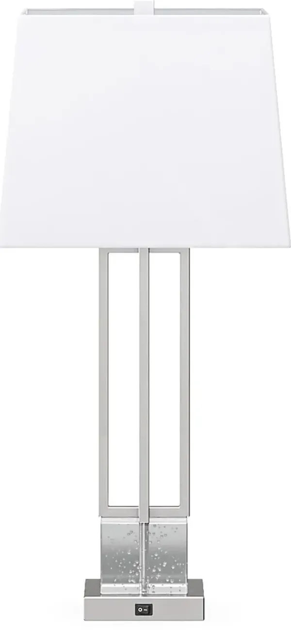 Crystal Falls Silver Lamp