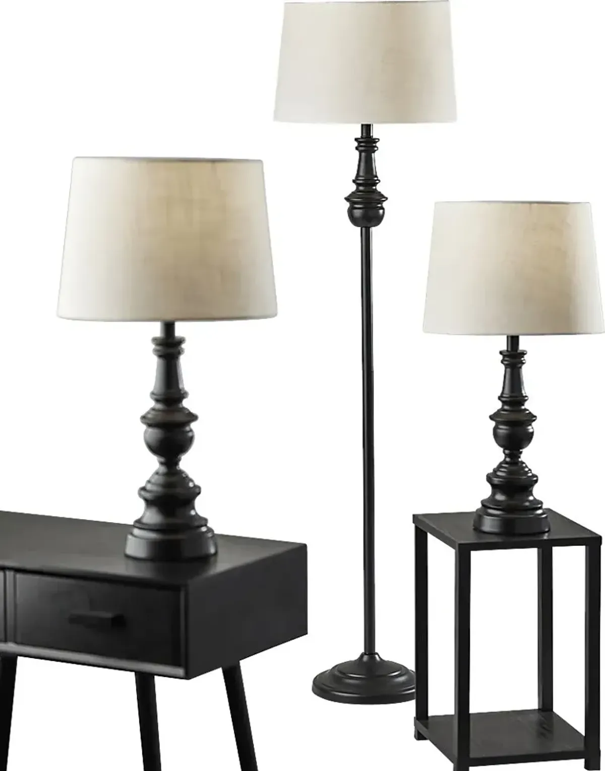 Gennaker Cay Bronze Table Lamps, Set of 3