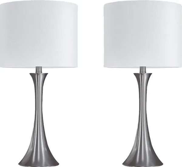 Keely Alley Platinum Table Lamps, Set of 2