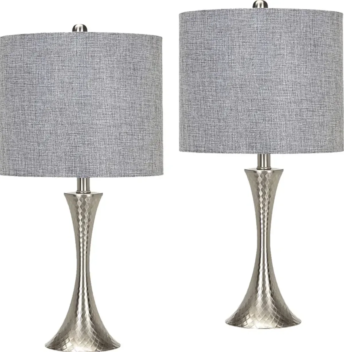 Elmira Grove Silver Lamp, Set of 2