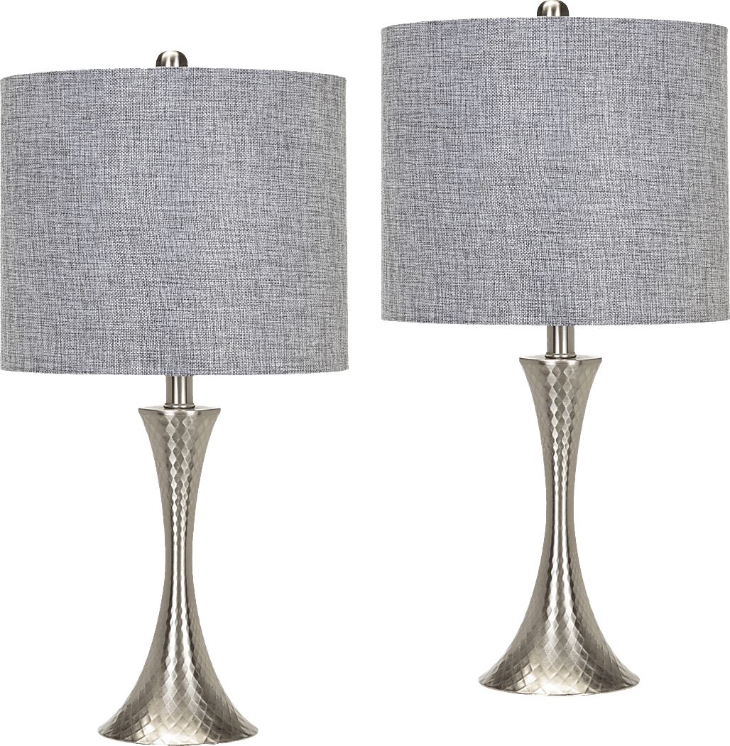 Elmira Grove Silver Lamp, Set of 2
