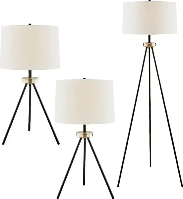 Emmons Way Bronze Table Lamps, Set of 3