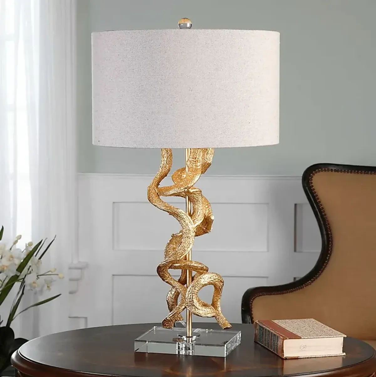 Davina Bend Gold Lamp