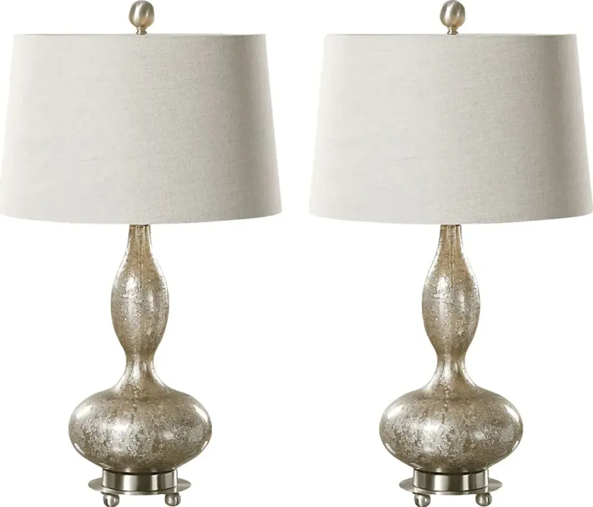 Kara Hollow Nickel Lamp, Set of 2