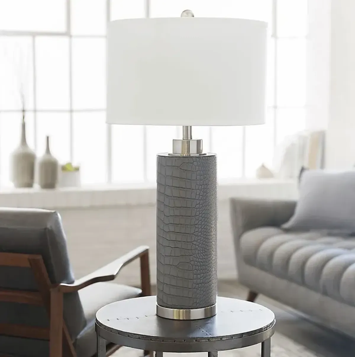 Barrick Shade Gray Lamp