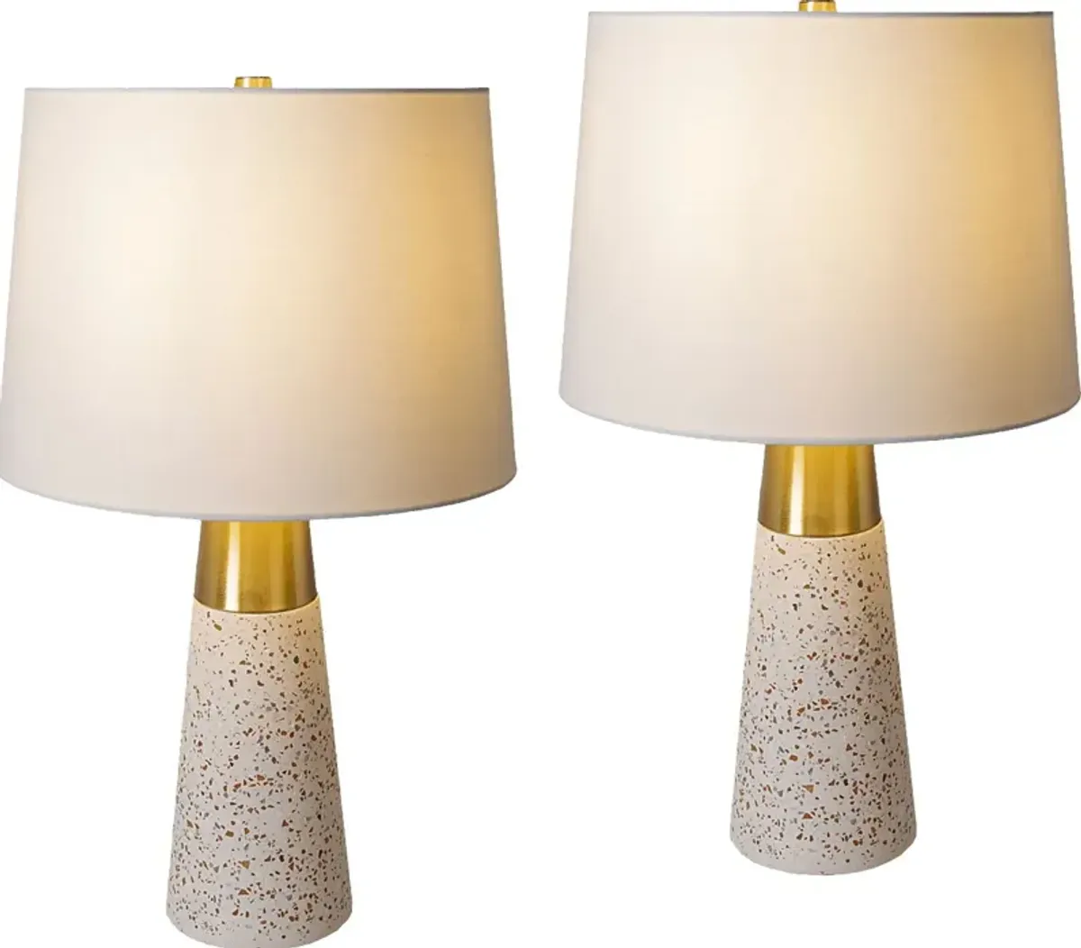 Kildate Edge White Table Lamps, Set of 2