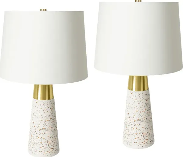 Kildate Edge White Table Lamps, Set of 2