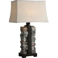Hidden Oaks Hills Gray Outdoor Lamp