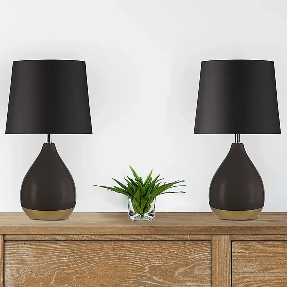 Allamanda Court Black Lamp, Set of 2