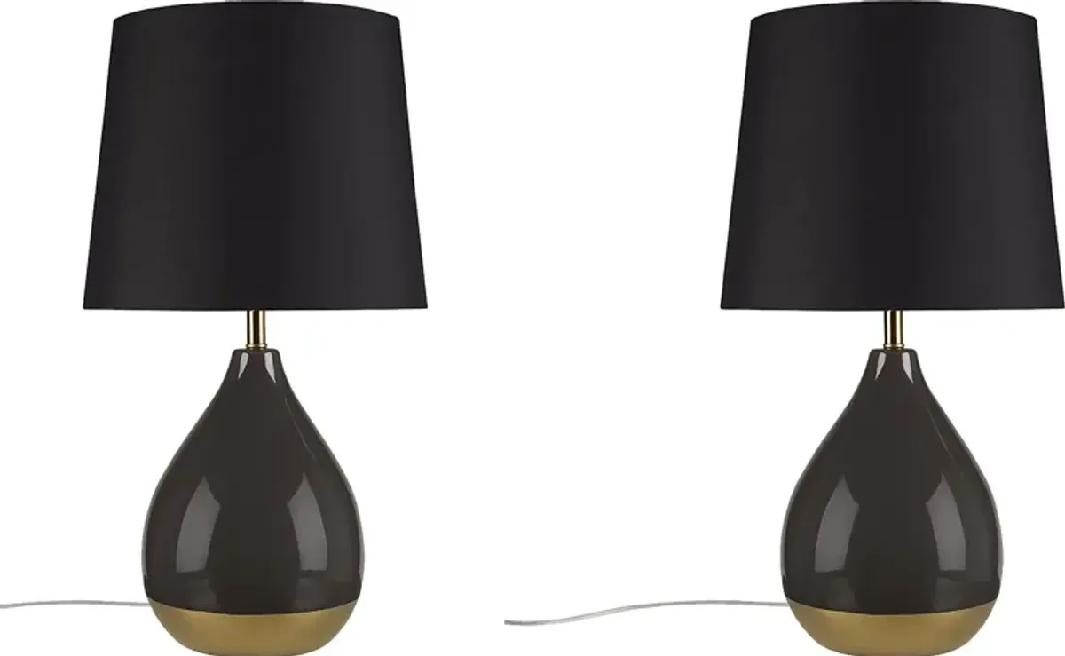 Allamanda Court Black Lamp, Set of 2