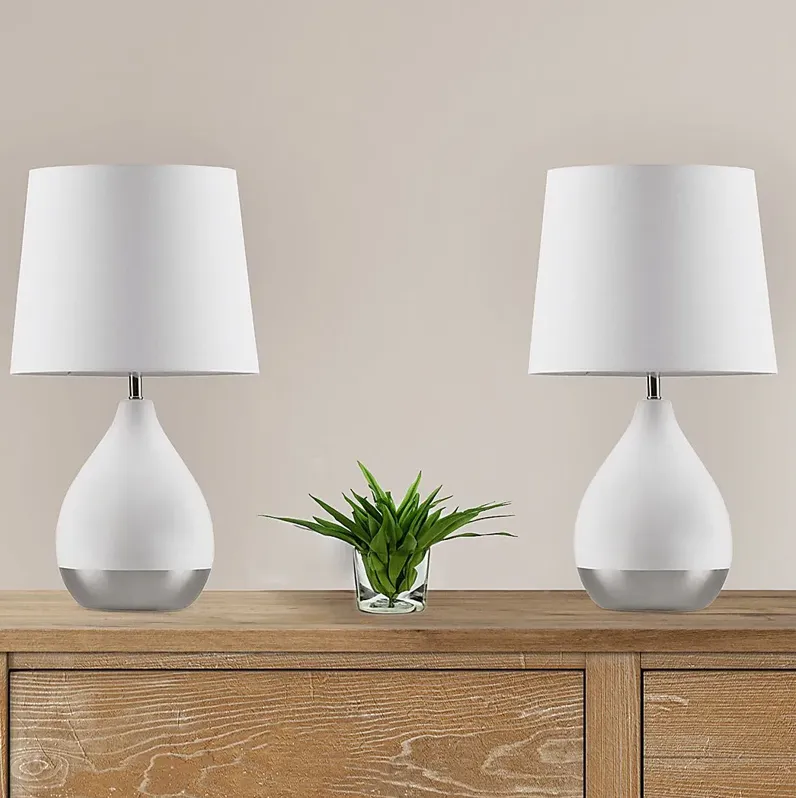 Allamanda Court White Lamp, Set of 2