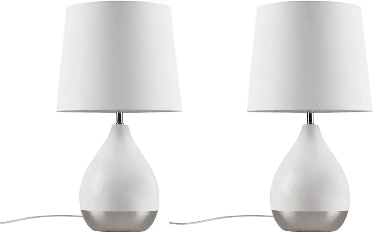 Allamanda Court White Lamp, Set of 2