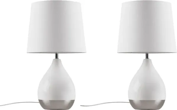 Allamanda Court White Table Lamps, Set of 2