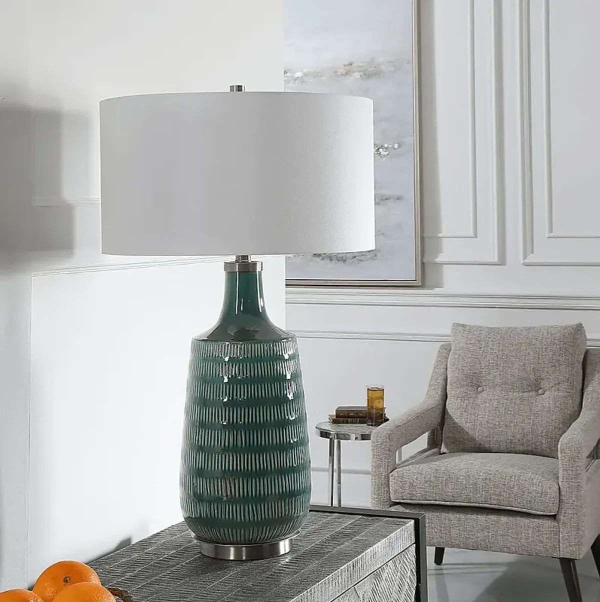 Gord Point Teal Lamp