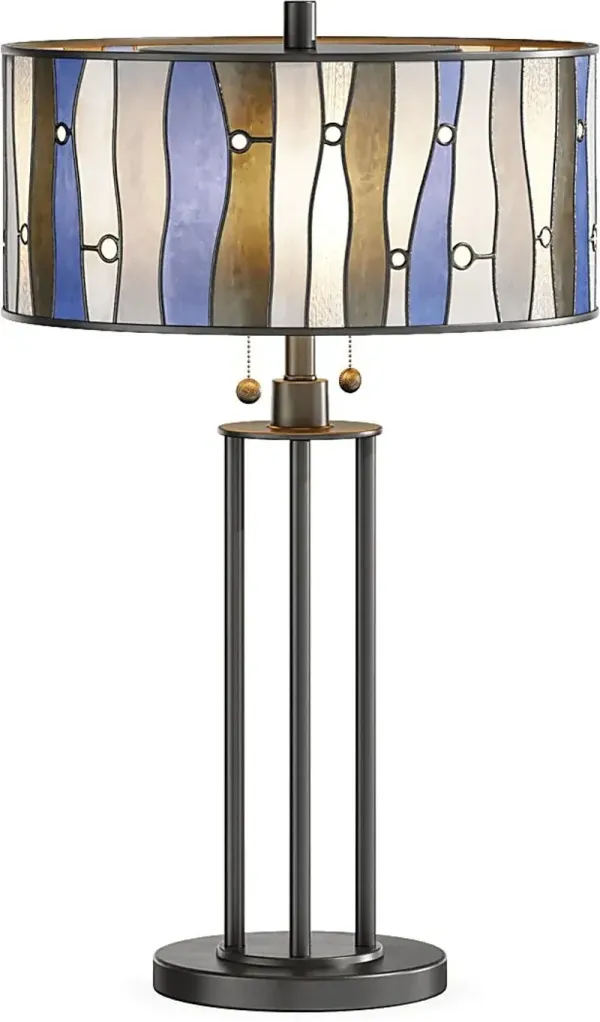 Shiloh Avenue Blue Tiffany Table Lamp
