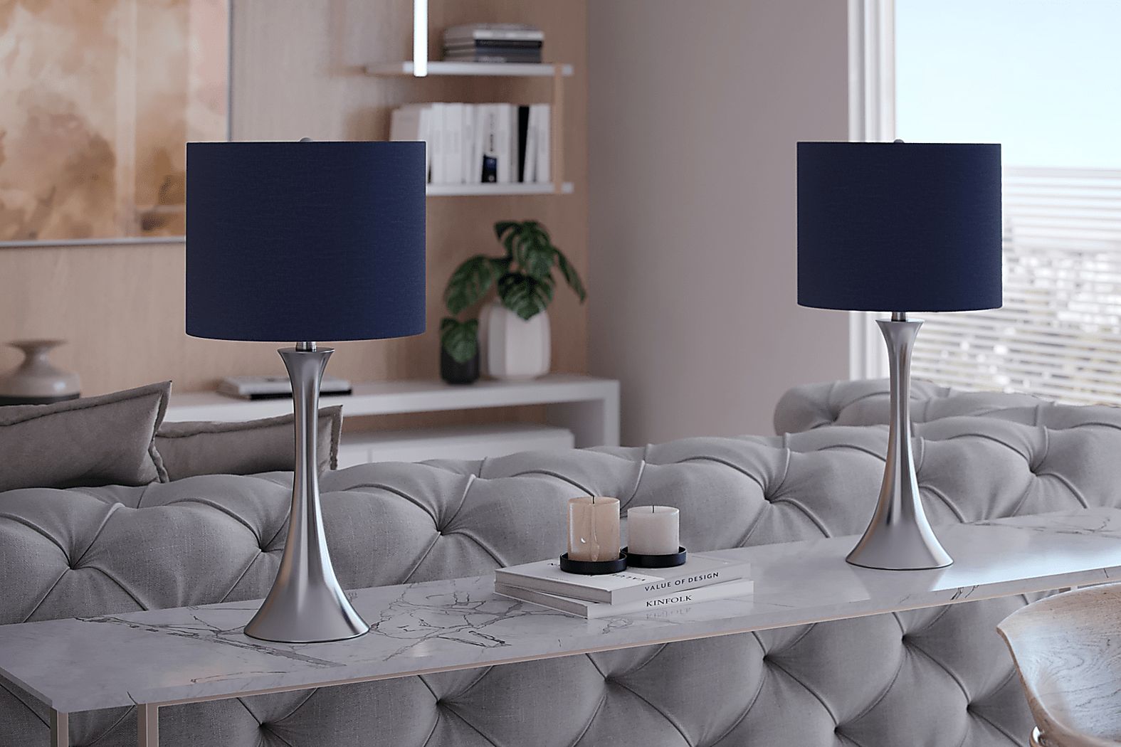 Keely Alley Navy Lamp, Set of 2