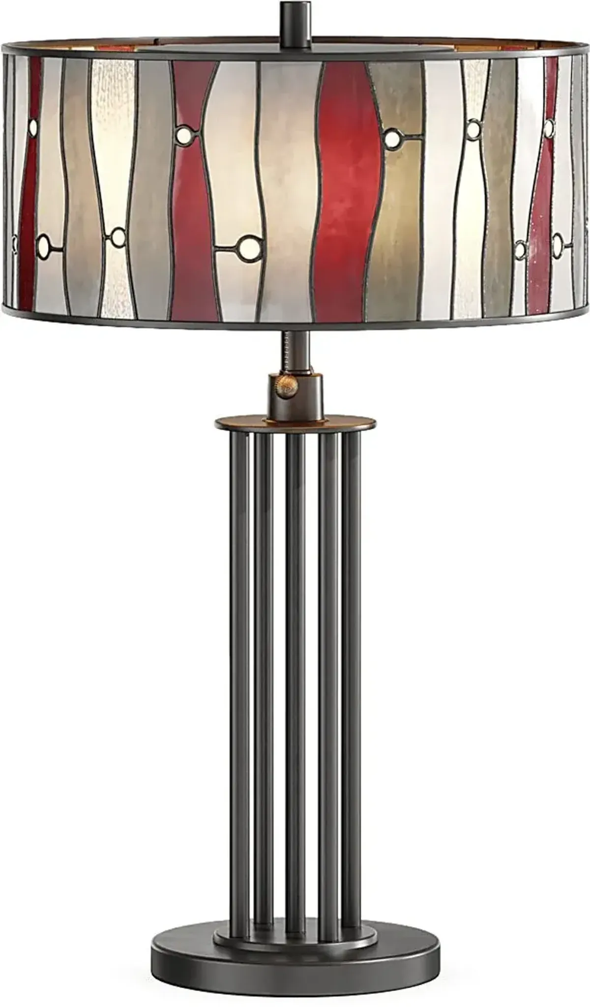 Shiloh Avenue Red Tiffany Table Lamp