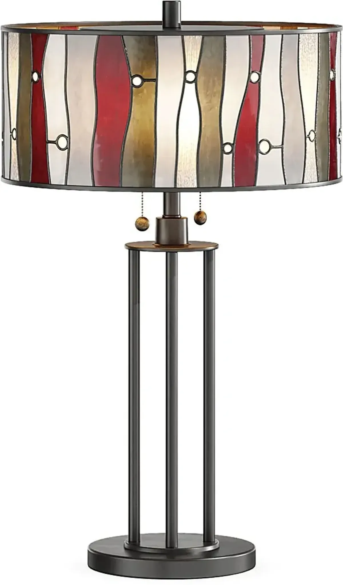 Shiloh Avenue Red Tiffany Table Lamp