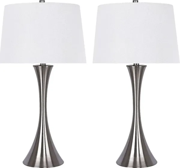 Rinna Silver Table Lamps, Set of 2