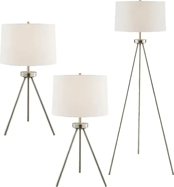 Emmons Way Steel Table Lamps, Set of 3