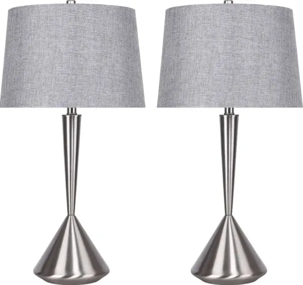 Diva Silver Table Lamps, Set of 2