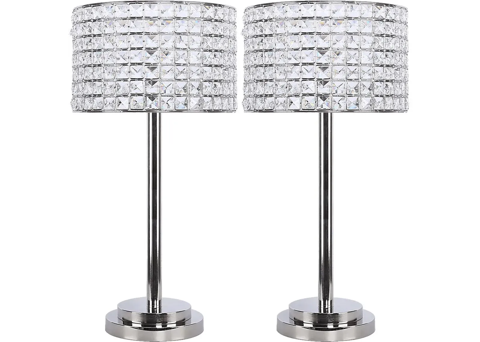 Waverly Shade Nickel Set of 2 Lamps