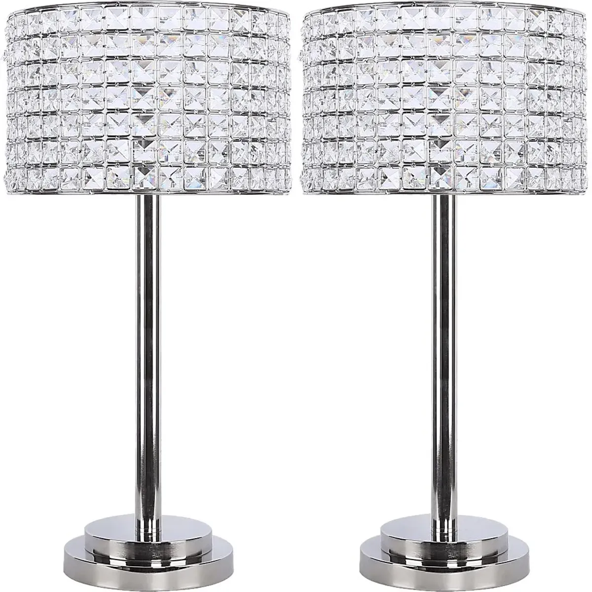 Waverly Shade Nickel Set of 2 Lamps