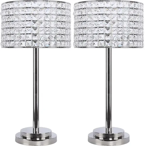 Waverly Shade Nickel Set of 2 Lamps