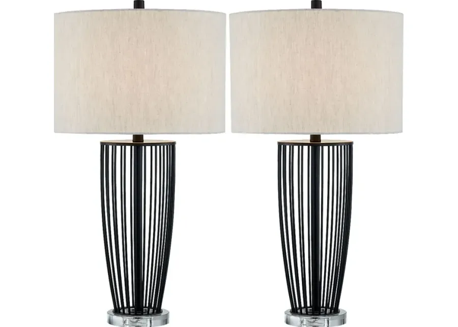 Bersal Nest Black Table Lamps, Set of 2