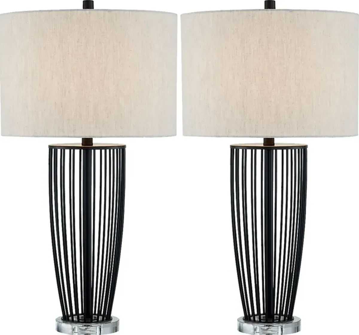 Bersal Nest Black Table Lamps, Set of 2