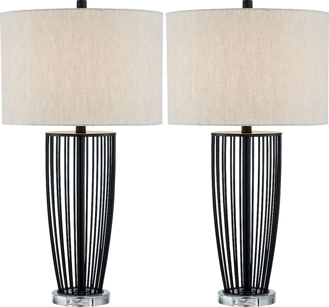 Bersal Nest Black Table Lamps, Set of 2