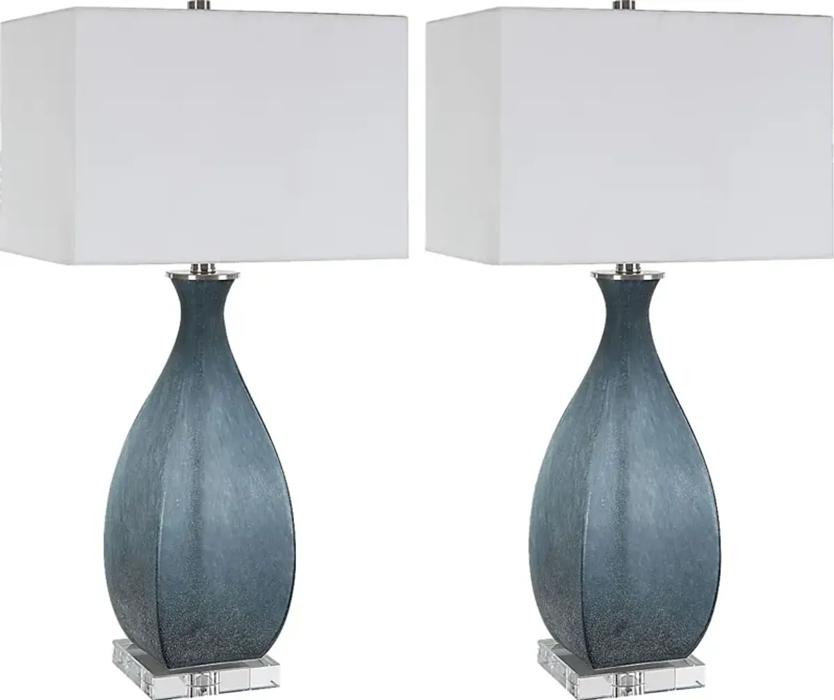 Ferlita Point Blue Table Lamps, Set of 2