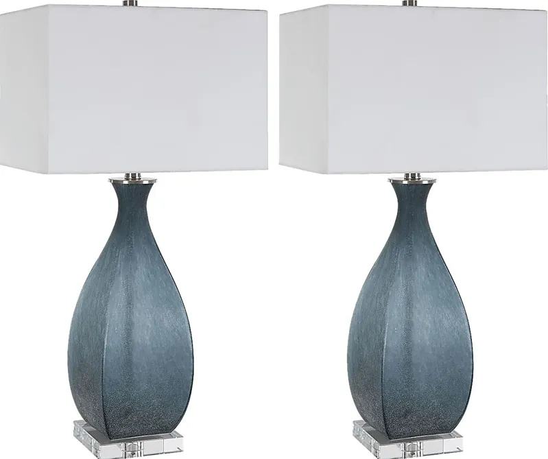 Ferlita Point Blue Table Lamps, Set of 2