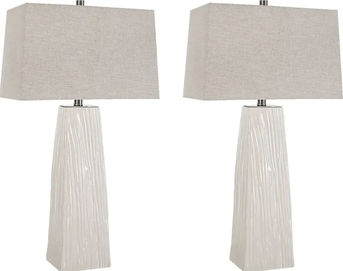 Enclave Court White Lamp, Set of 2