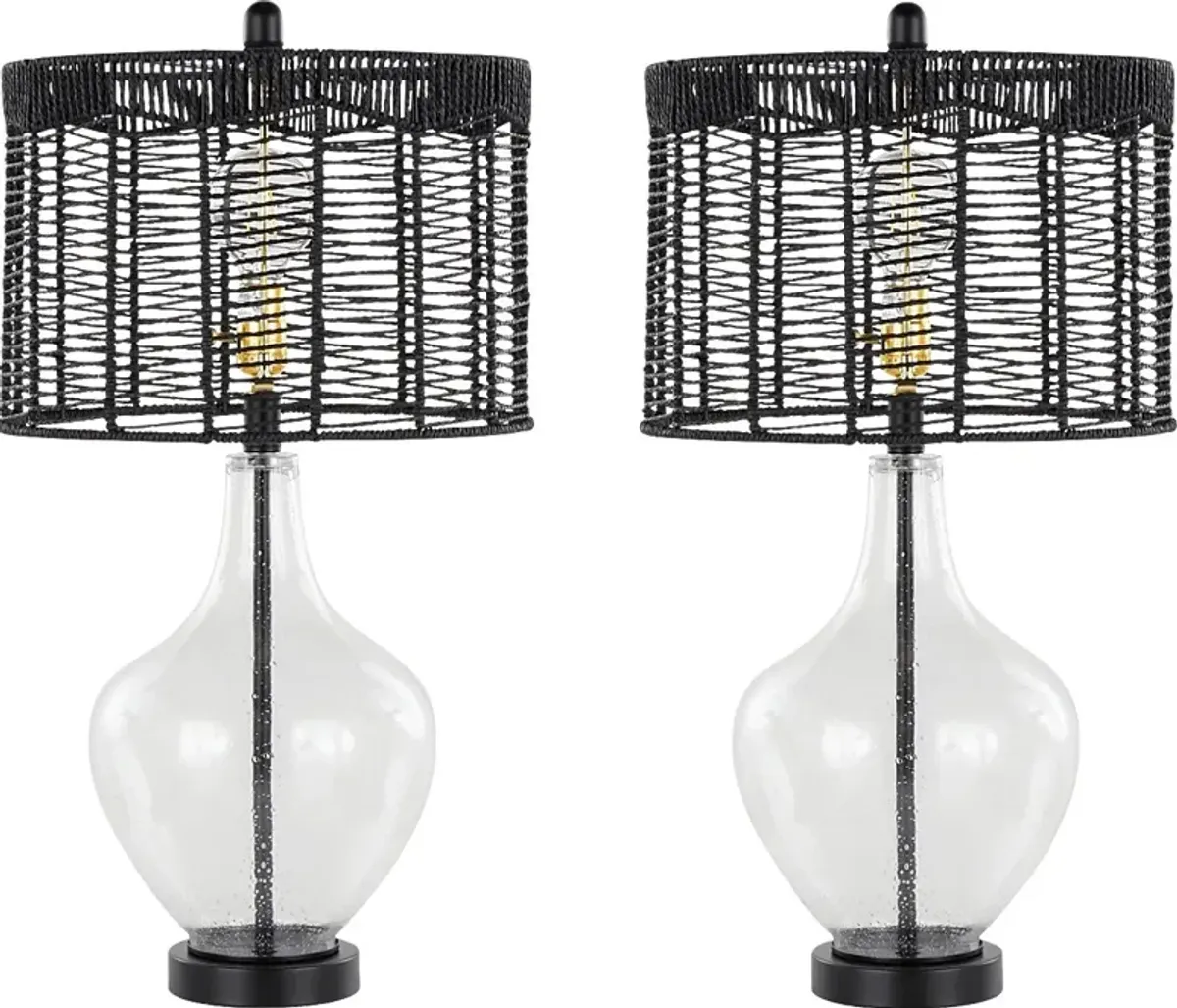 Dowell Bend Black Lamp, Set of 2