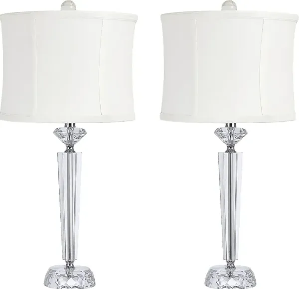 Egret Sea Clear Table Lamps, Set of 2