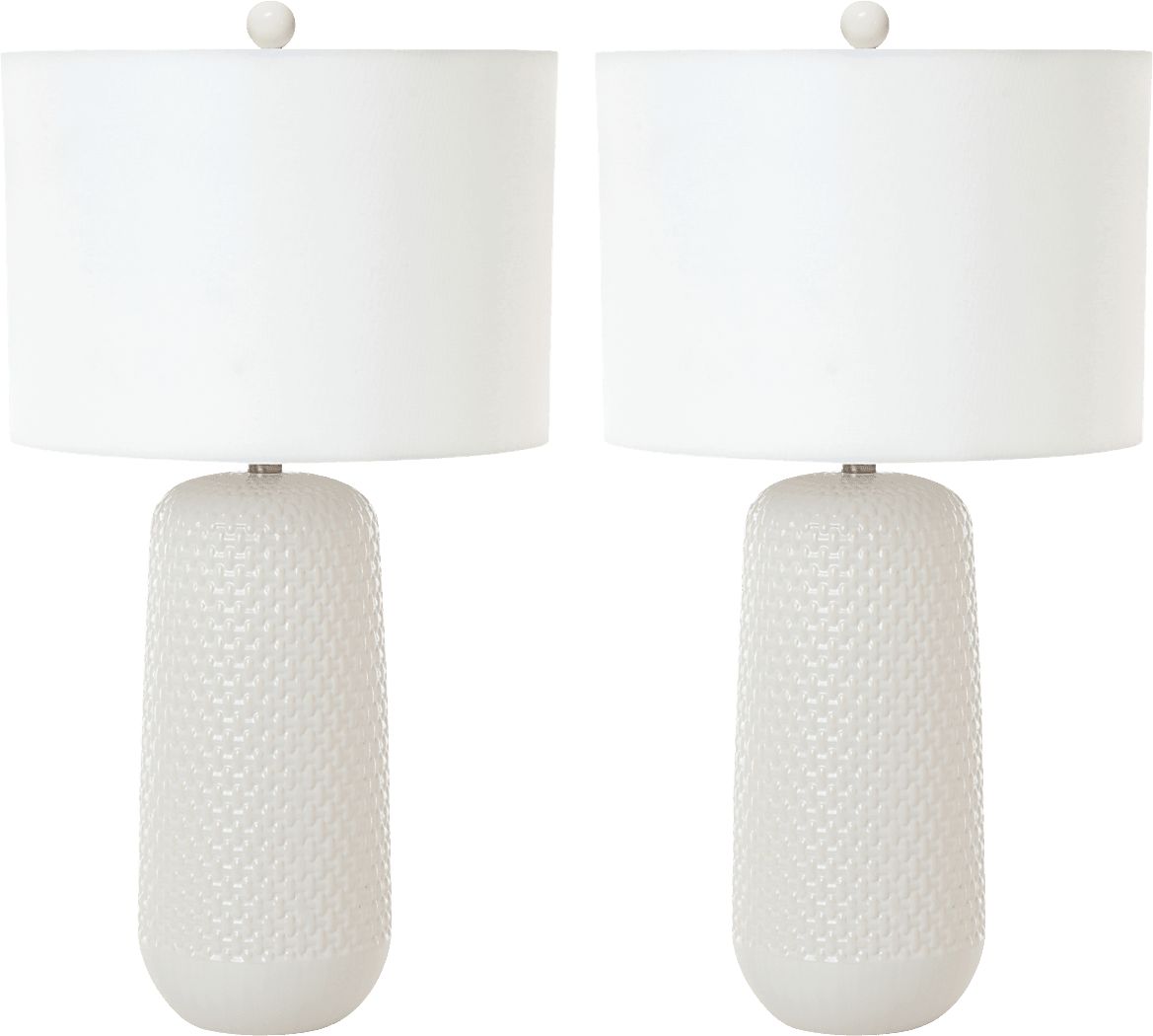 Areca Boulevard White Lamp, Set of 2