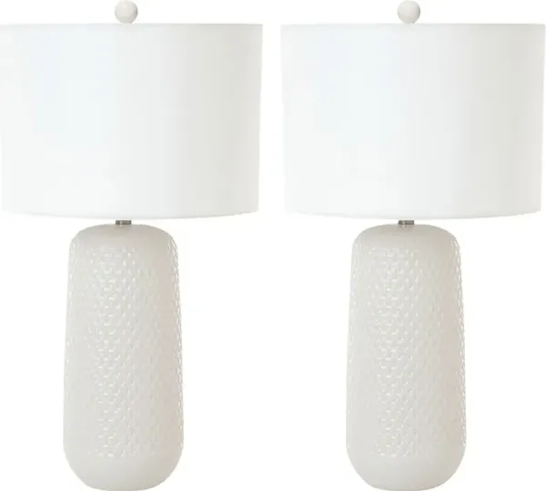 Areca Boulevard White Table Lamps, Set of 2