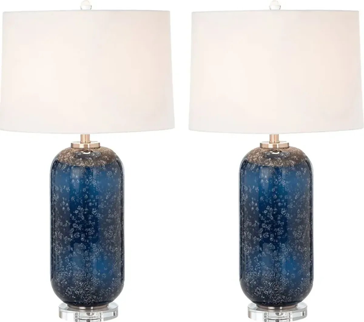 Chrystie Reef Blue Lamp, Set of 2