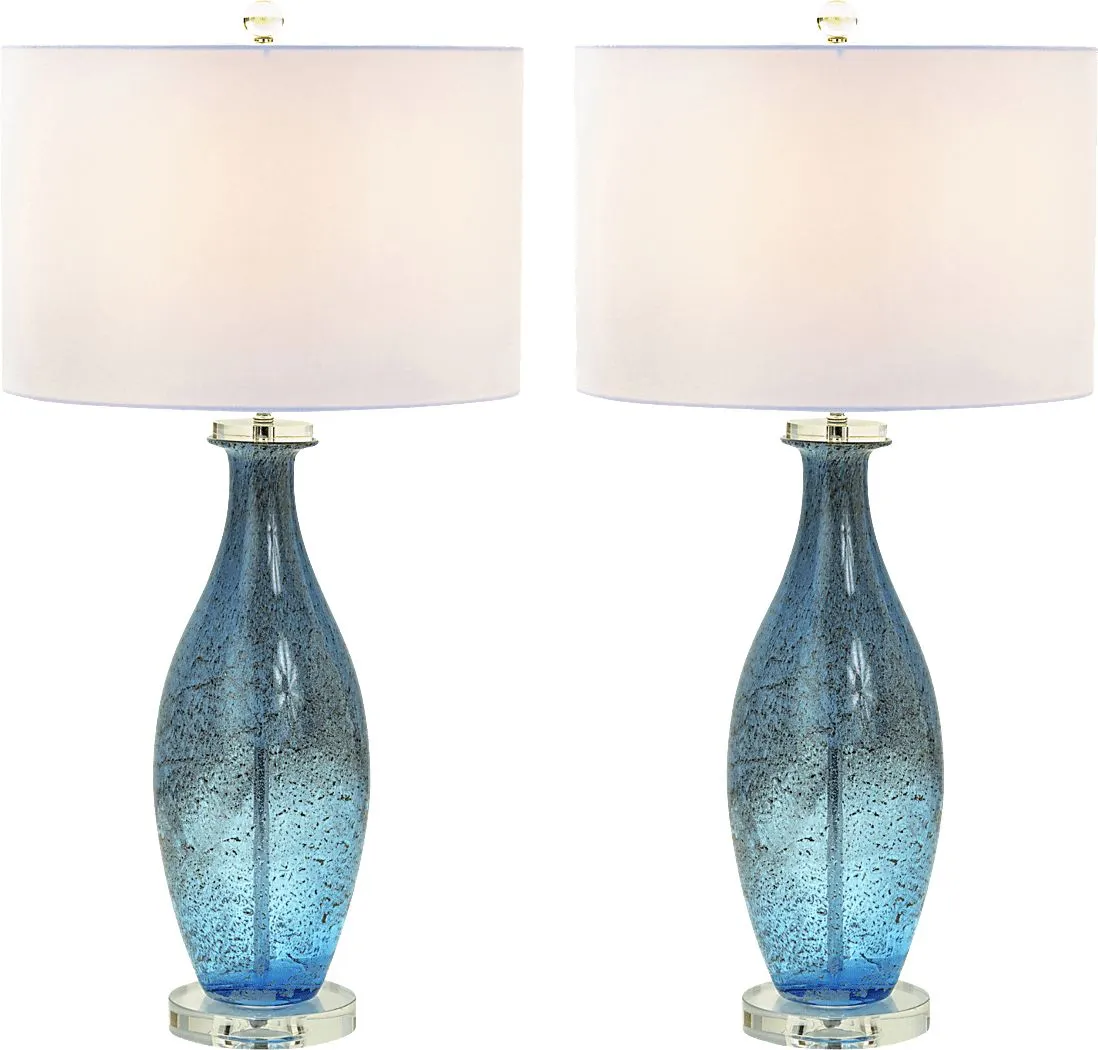 Terra Lake Blue Lamp,  Set of 2