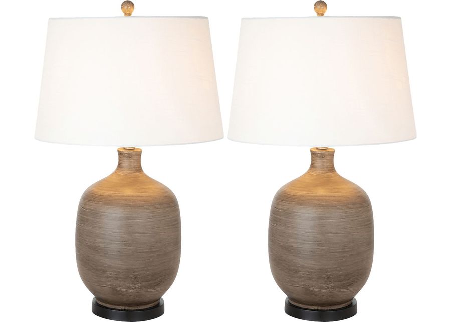 Villania Nest Brown Lamp, Set of 2