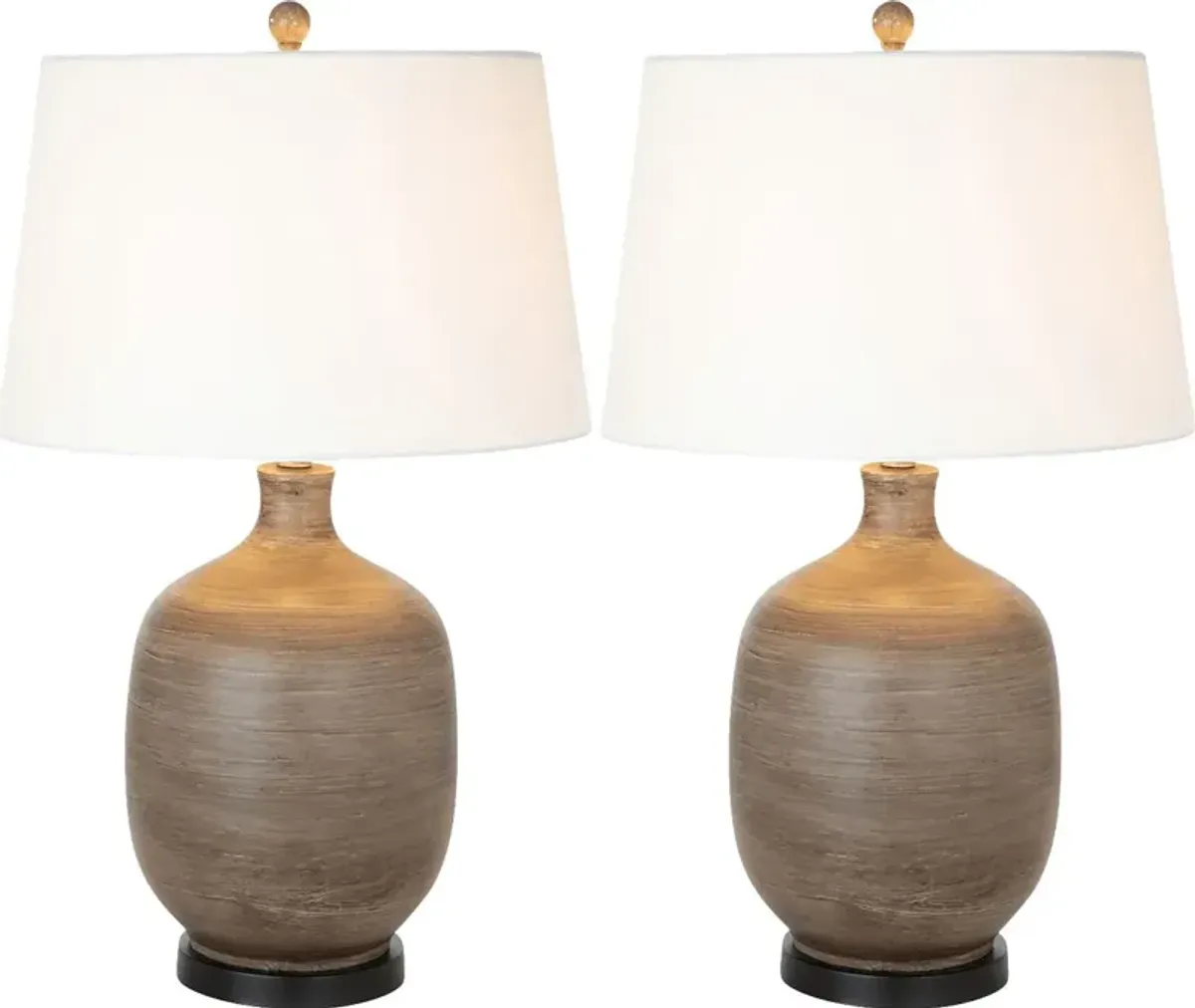 Villania Nest Brown Lamp, Set of 2