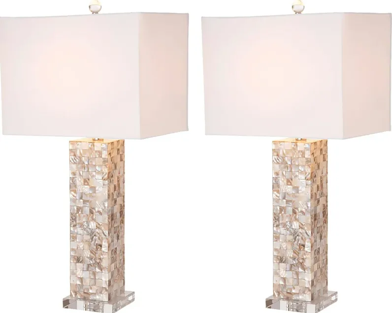 Ermine Park Ivory Table Lamps, Set of 2