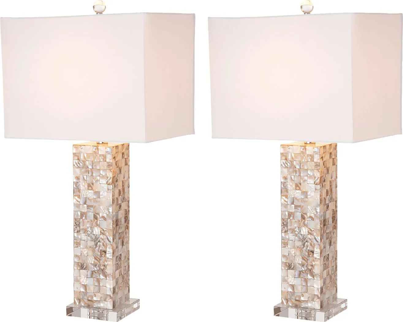 Ermine Park Ivory Lamp, Set of 2