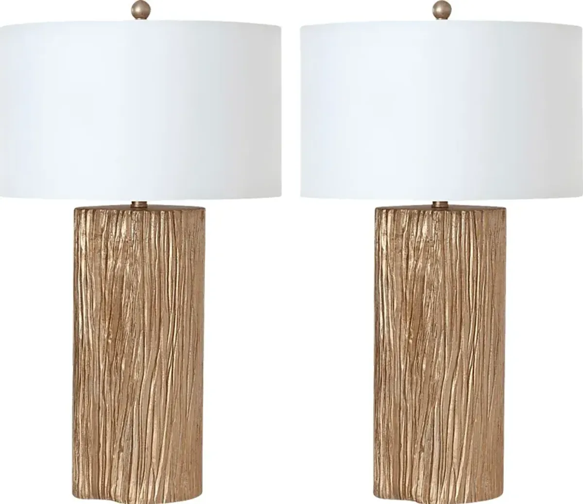 Juneberry Peak Gold Lamp, Set of 2