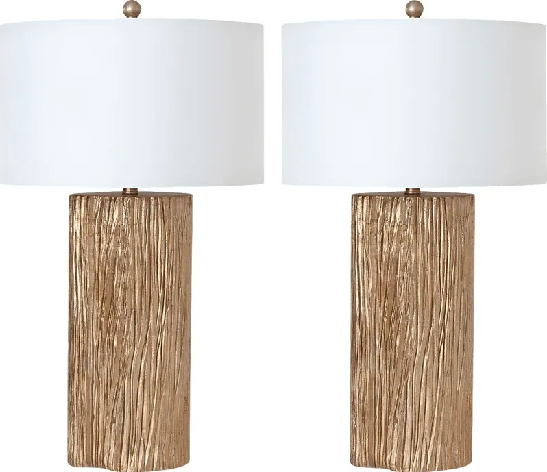 Juneberry Peak Gold Lamp, Set of 2