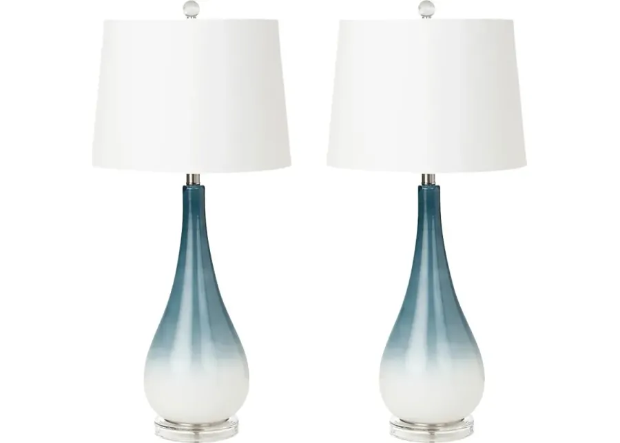 Lynhurst Home Blue Lamp, Set of 2